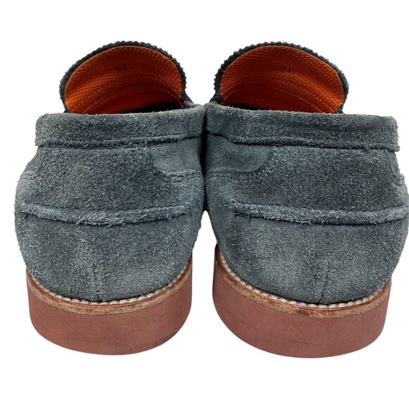 Tricker’s Penny Loafers Shoes‎ Men’s EU 41 Dark Blue Suede Pull On Oxford $350